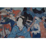 Utagawa KUNISADA II (1823-1880), Kobiety na łodzi - dyptyk, drzeworyt, XIX w.