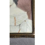 Miniature Portrait of a Woman in a White Dress, sig. by E. Peter, 19th century.
