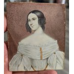 Miniature Portrait of a Woman in a White Dress, sig. by E. Peter, 19th century.