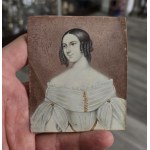 Miniature Portrait of a Woman in a White Dress, sig. by E. Peter, 19th century.