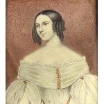Miniature Portrait of a Woman in a White Dress, sig. by E. Peter, 19th century.