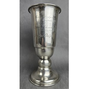 Art Deco vase, Silver, AZETA, Lviv, Polish Courier Cup, 1938.