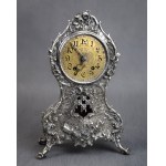 Pendule en argent plaqué, néo-rococo, 19e/20e siècle.