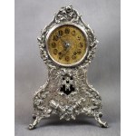 Pendule en argent plaqué, néo-rococo, 19e/20e siècle.