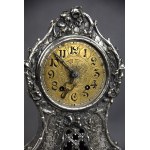 Pendule en argent plaqué, néo-rococo, 19e/20e siècle.