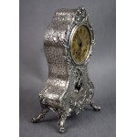 Pendule en argent plaqué, néo-rococo, 19e/20e siècle.