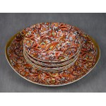 Cake set, Ćmielów, Imari or Turkish, 1930s.