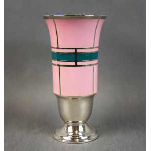 Art Deco vase, edged in silver, Furstenberg, 1930s.