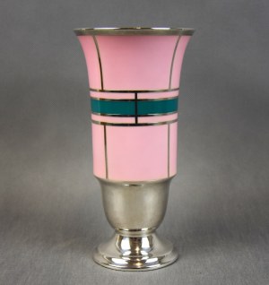 Wazon Art Deco, okuty srebrem, Furstenberg, lata 30-te.