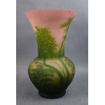 Grande vaso Art Nouveau in vetro cammeo, Francia, firmato, 1920 circa.
