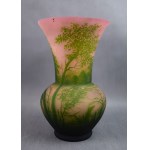 Grande vaso Art Nouveau in vetro cammeo, Francia, firmato, 1920 circa.