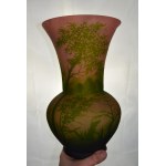 Grande vaso Art Nouveau in vetro cammeo, Francia, firmato, 1920 circa.