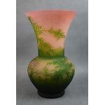 Grande vaso Art Nouveau in vetro cammeo, Francia, firmato, 1920 circa.