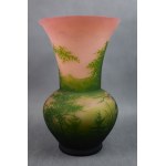 Grande vaso Art Nouveau in vetro cammeo, Francia, firmato, 1920 circa.
