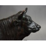 Okimono Garçon dormant à côté d'un buffle, bronze, JAPON, Meiji, Signé.