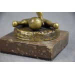 Sculpture Boy playing bowling, bronze, early 20th century.