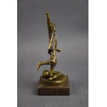 Sculpture Boy playing bowling, bronze, early 20th century.