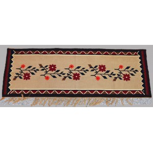 Kilim Flowers, designed by Wanda KOSSECKA, Signed, TARKOS Zakopane, 1930s.