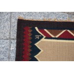 Kilim Flowers, designed by Wanda KOSSECKA, Signed, TARKOS Zakopane, 1930s.