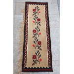 Kilim Flowers, designed by Wanda KOSSECKA, Signed, TARKOS Zakopane, 1930s.