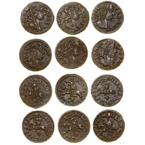 Polska, zestaw: 6 x szeląg miedziany (boratynka), 1661, Ujazdów