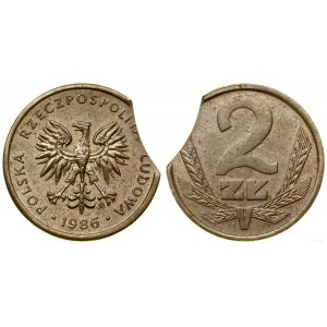 Polska, 2 złote - destrukt menniczy, 1986, Warszawa