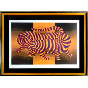 Victor Vasarely (1906-1997), Two Tigers on Gold