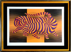 Victor Vasarely (1906-1997), Two Tigers on Gold