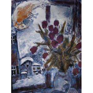 Marc Chagall (1887-1985), Kwiaty w oknie