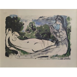 Pablo Picasso (1881-1973), Gracz na diaulosie i akt, ok 1975
