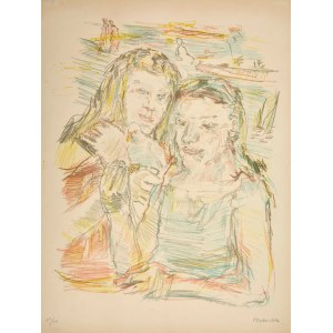 Oskar Kokoschka (1886-1980), Dwie dziewczynki z gołębiem, 1956