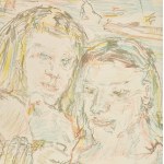 Oskar Kokoschka (1886-1980), Dwie dziewczynki z gołębiem, 1956