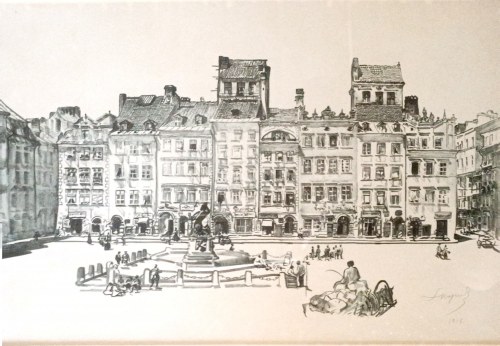 Leon Wyczółkowski (1852-1936), Rynek Starego Miasta - strona północna, 1915