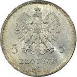 5 złotych 1928 Nike, Bruksela, bez znaku, mennicza