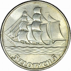 5 zloty 1936 Navire à voile, neuf, magnifique
