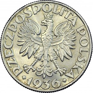 5 zloty 1936 Navire à voile, neuf, magnifique