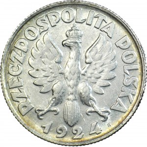 2 Gold 1924 Harvester, letter H (Birmingham), thin neck and tail, circa mint.