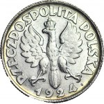2 Gold 1924 Harvester, letter H (Birmingham), thin neck and tail, circa mint.