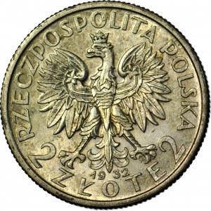 2 oro 1932, testa, coniato