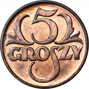 5 groszy 1938, menthe, rouge