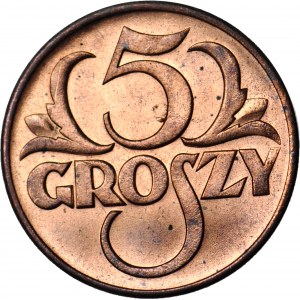 5 groszy 1939, mennicze, czerwone
