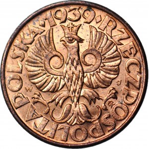 5 groszy 1939, mennicze, czerwone