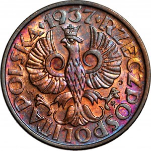 2 pennies 1937, minted