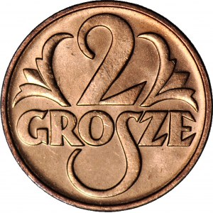 2 grosze 1938, mennicze, czerwone
