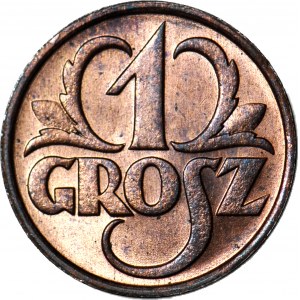 1 grosz 1932, menniczy, czerwony