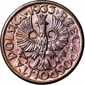 1 penny 1933, menthe, rouge