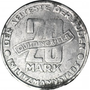 Getto, 20 marek 1943, rzadkie, mennicze, DUCH W TLE (drugi znany egzemplarz)