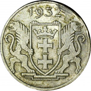 Free City of Gdansk, 5 guilders 1932, St. Mary's Church, beautiful
