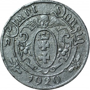 RRR-, Danzig, 10 fenig 1920 variété 58.2/8, rareté C4