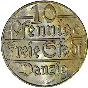 Free City of Gdansk, 10 pfennigs 1923, minted